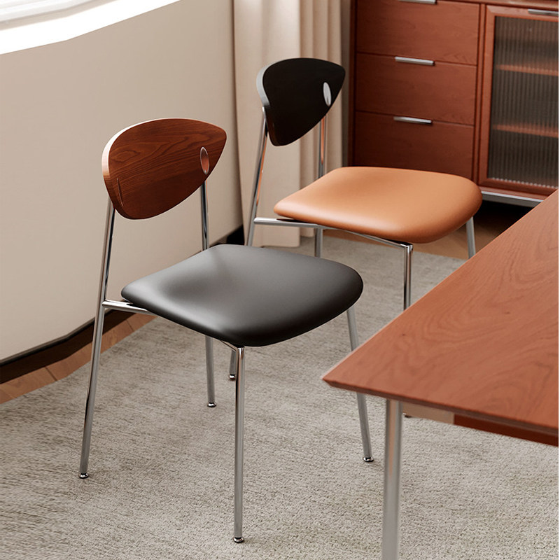 中古实木家用餐椅轻奢飞鸟椅休闲咖啡厅餐桌椅子设计师网红靠背椅