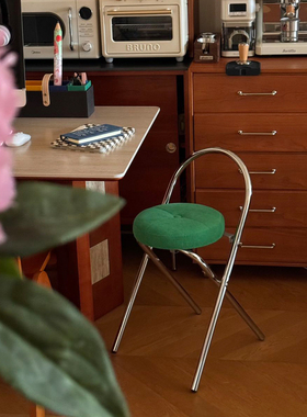 中古风餐椅新款不占地方的椅子轻奢高级感餐桌岛台家用折叠备用椅