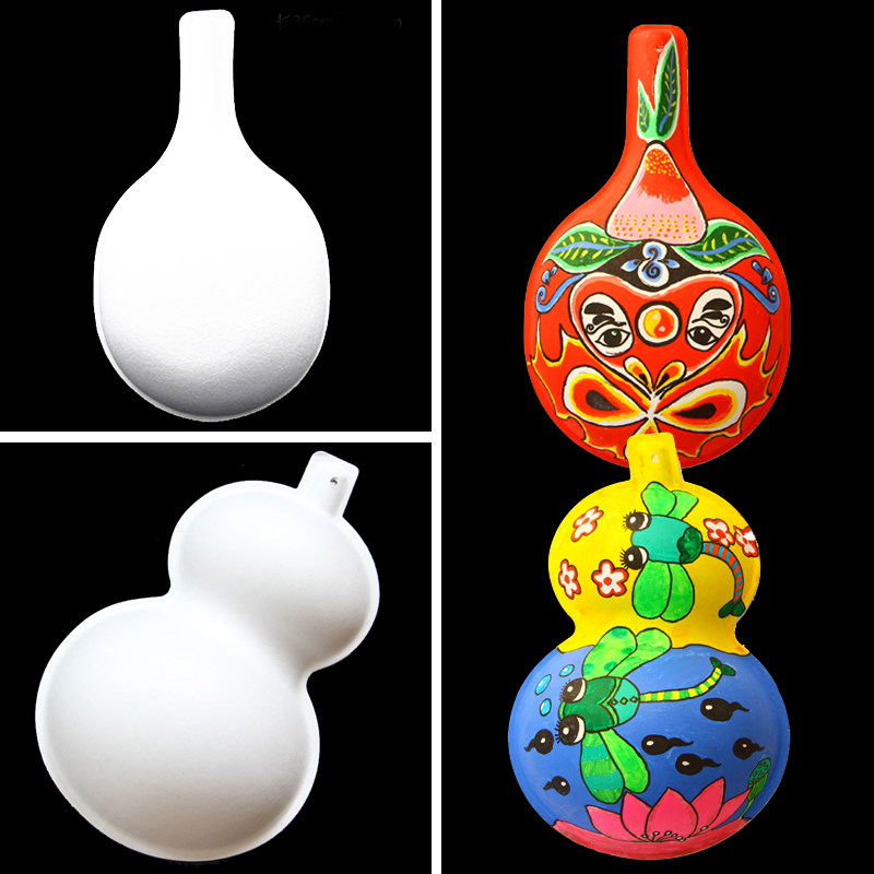 幼儿园儿童手绘纸浆京剧脸谱面具白色绘画手工diy材料包空白马勺