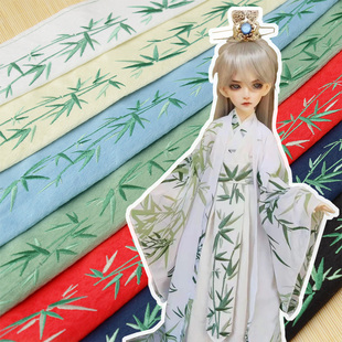 玉猫小阁原创绿竹竹子男装复原汉服裙头绣花织带花边汉服衣缘领边