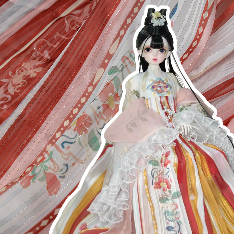 山茶花亮丝美人条汉服娃衣宋裤