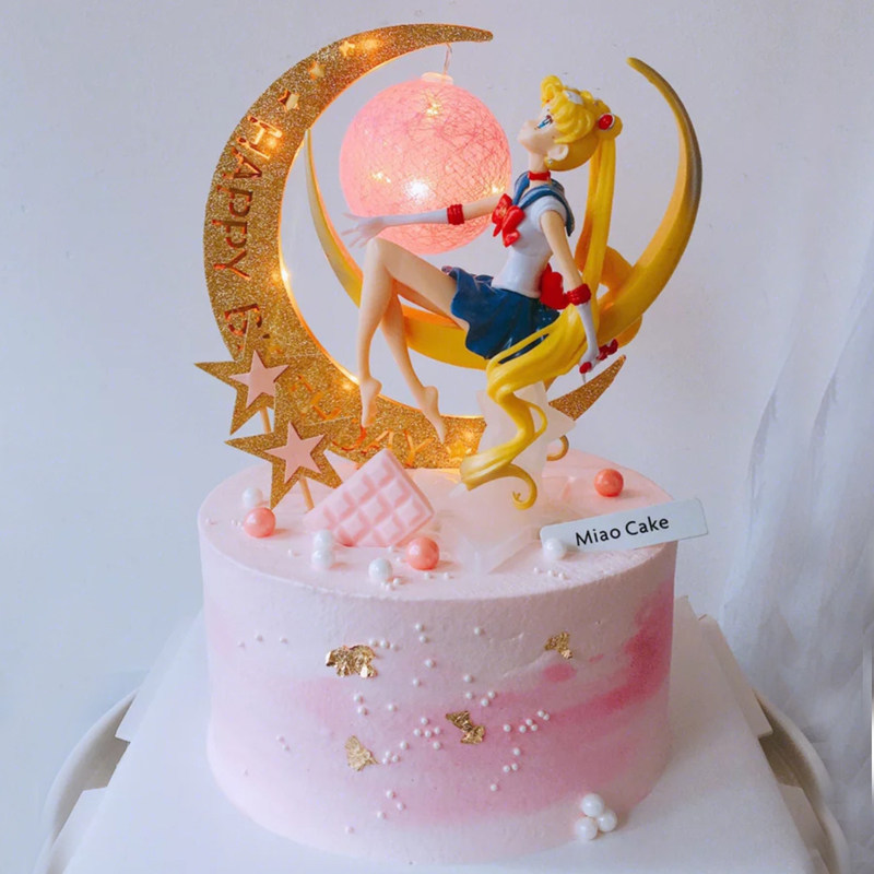 美少女战士生日蛋糕月野兔发光球