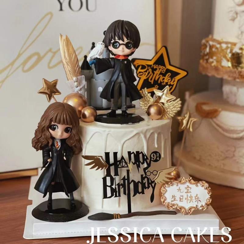 开学季哈利波特生日蛋糕装饰摆件魔法学院天才赫敏女神烘焙公仔玩
