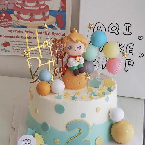 男孩生日蛋糕装饰摆件星愿王子