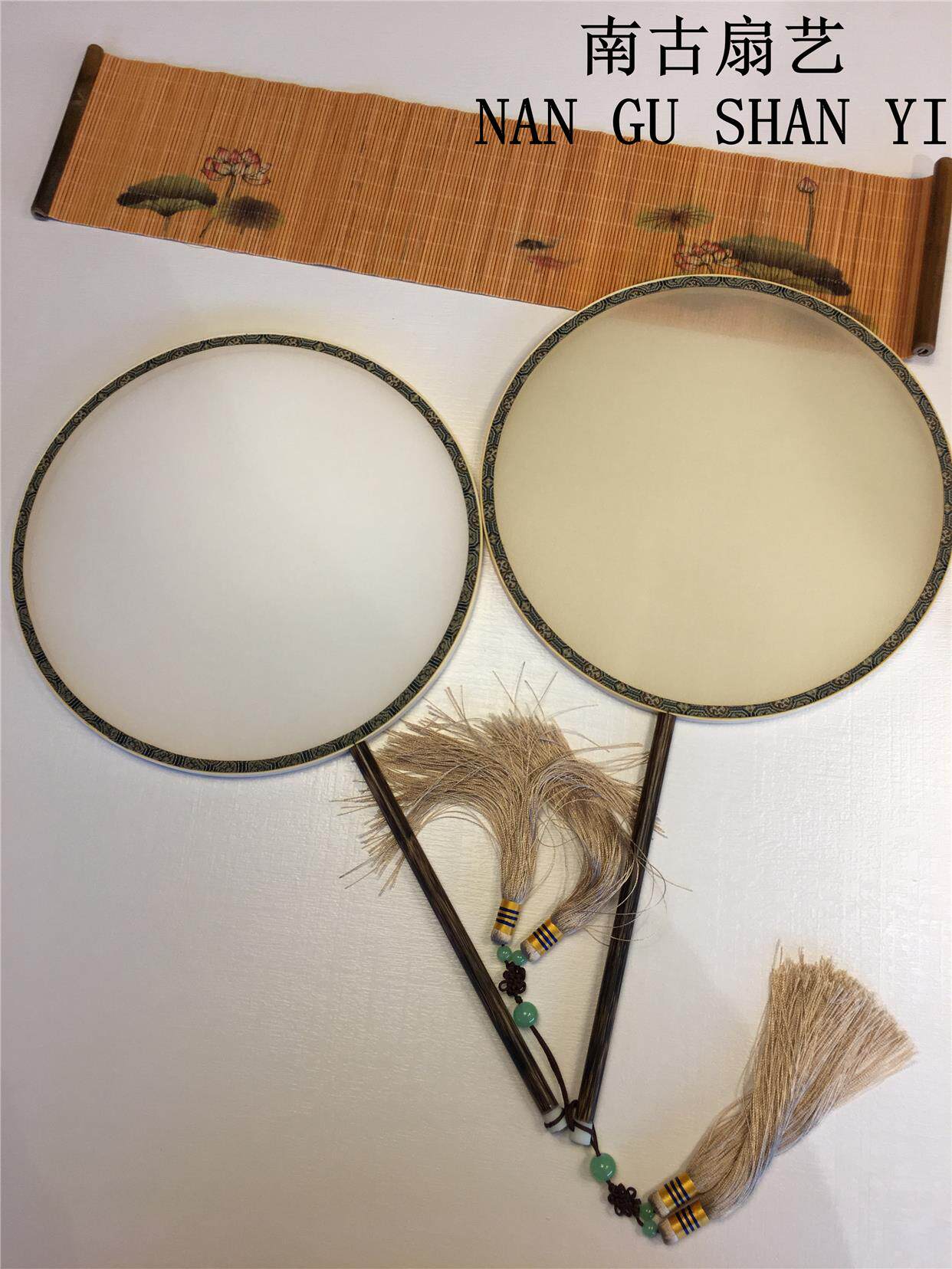 空白团扇绘画扇工笔熟绢扇面中国风空白绢扇古典团扇国画水彩