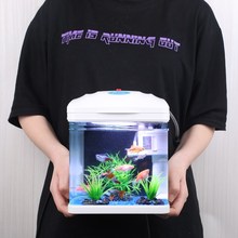 森森鱼缸水族箱生态桌面金鱼缸玻璃迷你小型客厅懒人免换水家用缸
