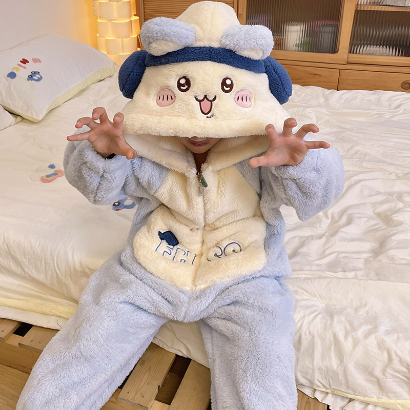 儿童睡衣男孩珊瑚绒冬天衣服男童