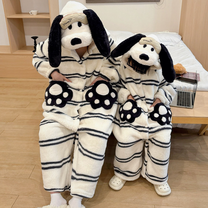 儿童珊瑚绒连体睡衣女童秋冬睡袍