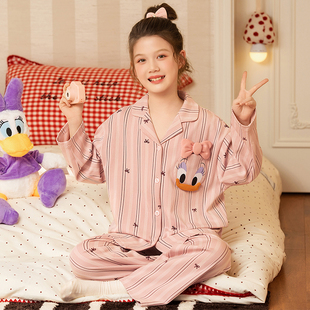 女童睡衣纯棉儿童春季长袖套装2026正流行洋气家居服女孩春天衣服