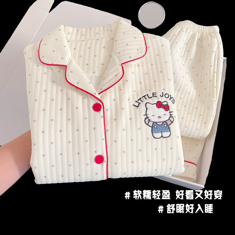儿童睡衣冬季夹棉女童加厚套装