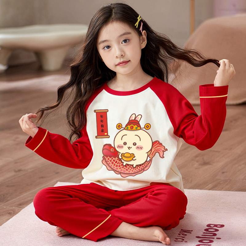 红色睡衣乌萨奇女童本命年衣服