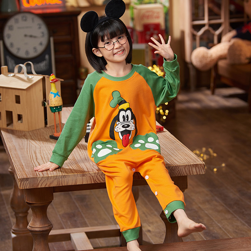 儿童睡裙女童春秋款纯棉冬天微胖女孩宽松连体睡衣女学生防着凉衣