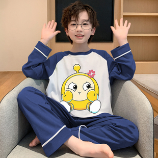 秋季 儿童睡衣纯棉男童长袖 蛋仔派对青少年春秋款 中大童家居服套装