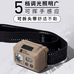 牧高笛户外登山头灯强光超亮充电钓鱼夜钓头戴式充电感应零度