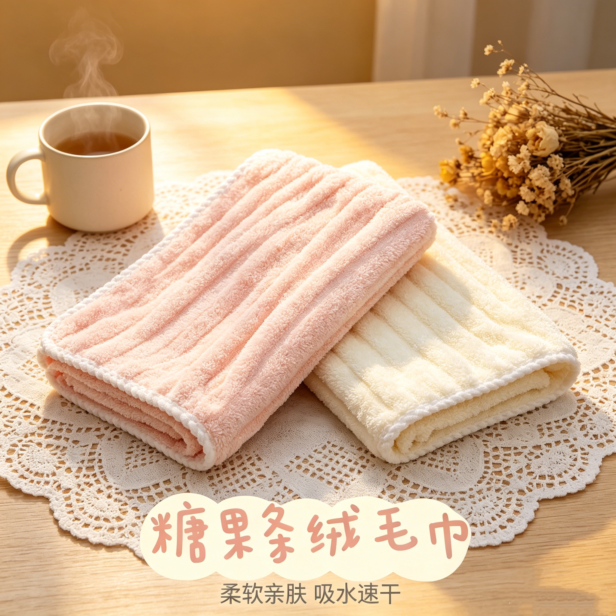 马卡龙色珊瑚绒毛巾女吸水速干不易掉毛洗脸面巾学生宿舍居家洗脸