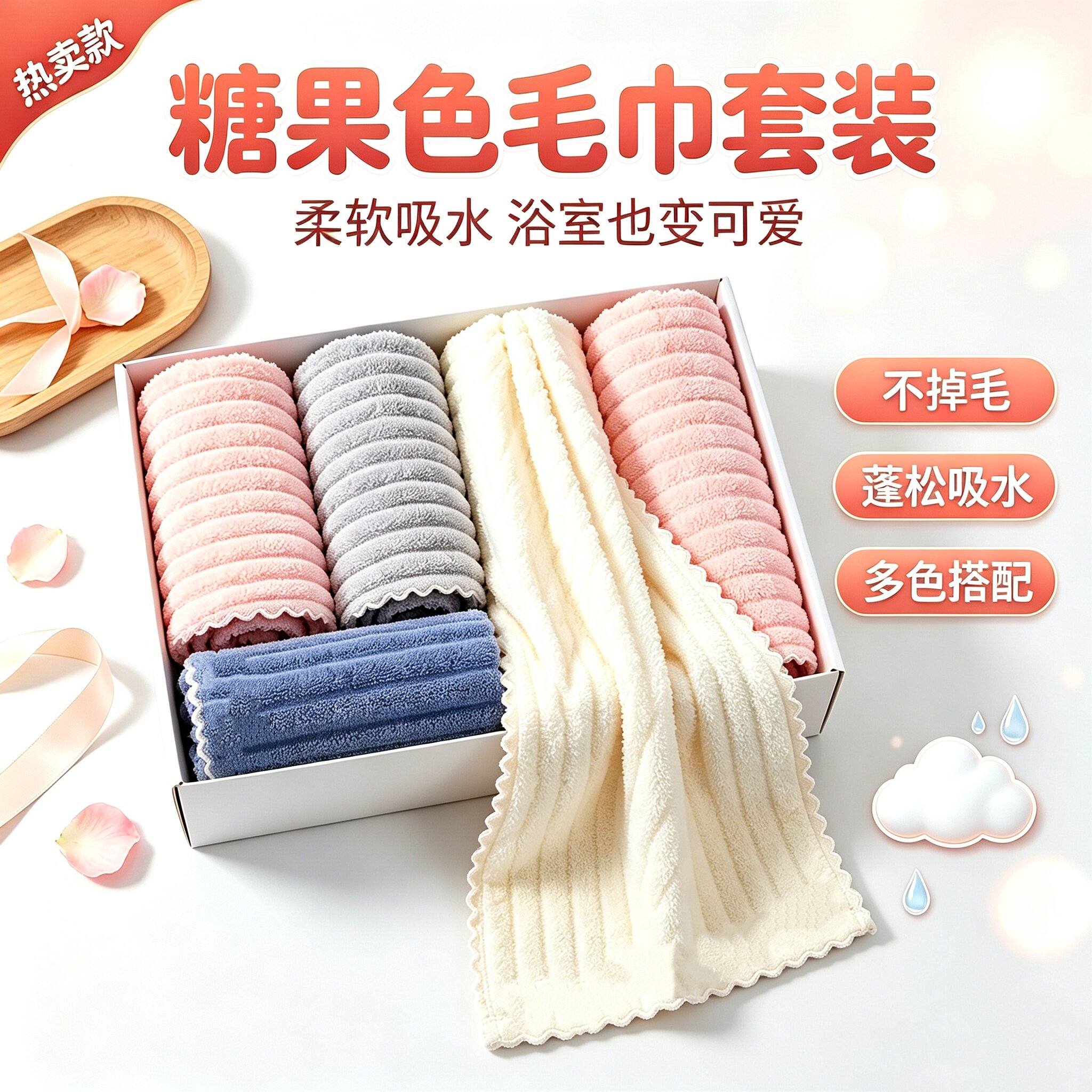 珊瑚绒毛巾女生洗脸洗澡专用擦头吸水毛巾不掉毛家用夏季毛巾图片