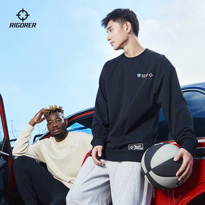 斗法长袖上衣准者刺绣套头卫衣