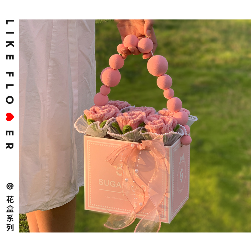 七夕半糖玫瑰抱抱桶高级感送女友