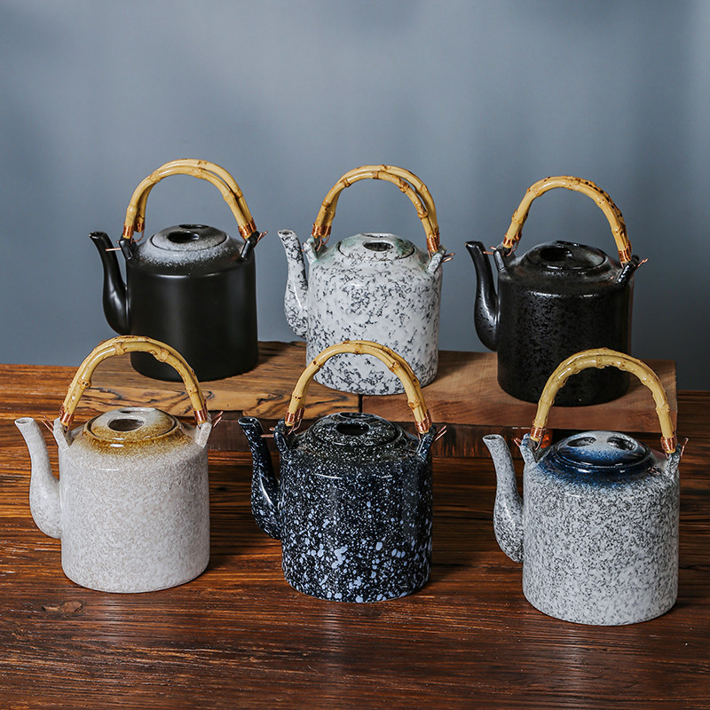 日式陶瓷茶壶套装耐高温复古提梁壶大号餐厅酒店饭店用茶盘花茶壶,餐饮具,茶壶,淘宝优惠券,粉丝福利购,淘宝优惠卷