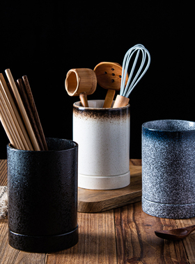 日式陶瓷厨房餐厅家用沥水筷子筒篓桶笼筷刀具收纳架筷盒创意餐具