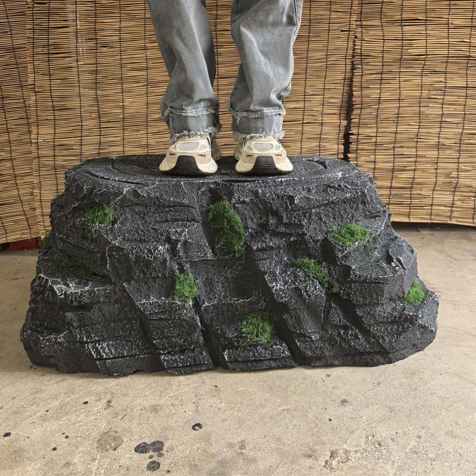 仿真高密度泡沫道具石凳假石头舞台室外山水石头演出定制仿真石凳