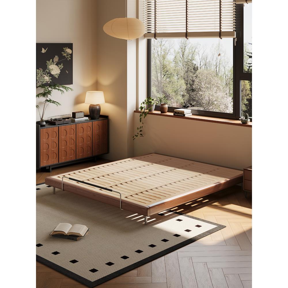 榻榻米纯实木无靠背次卧矮脚白蜡木日式复古单人床无床头实木床