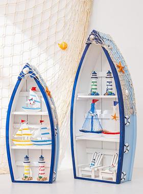 地中海夏季橱窗美陈布置创意船型展示柜船柜海洋主题装饰dp点道具