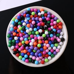 DIY手工饰配件材料6mm无孔实心亚克力实色散珠圆珠糖果色彩色珠子