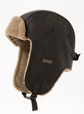 雷锋帽男冬季加厚飞行员骑车护耳皮帽女保暖东北防水风寒仿羊羔绒