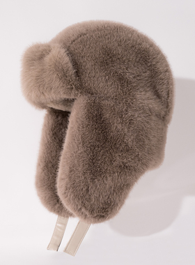 加绒加厚毛绒绒雷锋帽女冬季保暖护耳帽骑车防风寒仿皮草仿小貂毛