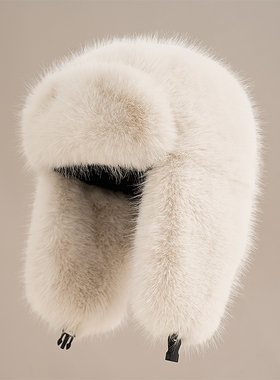 大版本毛毛雷锋帽女加绒加厚护耳帽骑车防风寒保暖冬天东北旅游帽