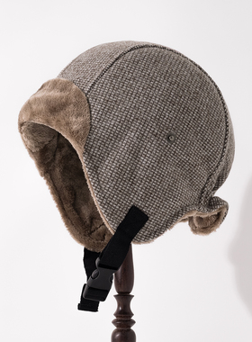 头盔内胆帽飞行员帽子秋冬天保暖加绒保暖骑车防风帽护耳帽女韩版