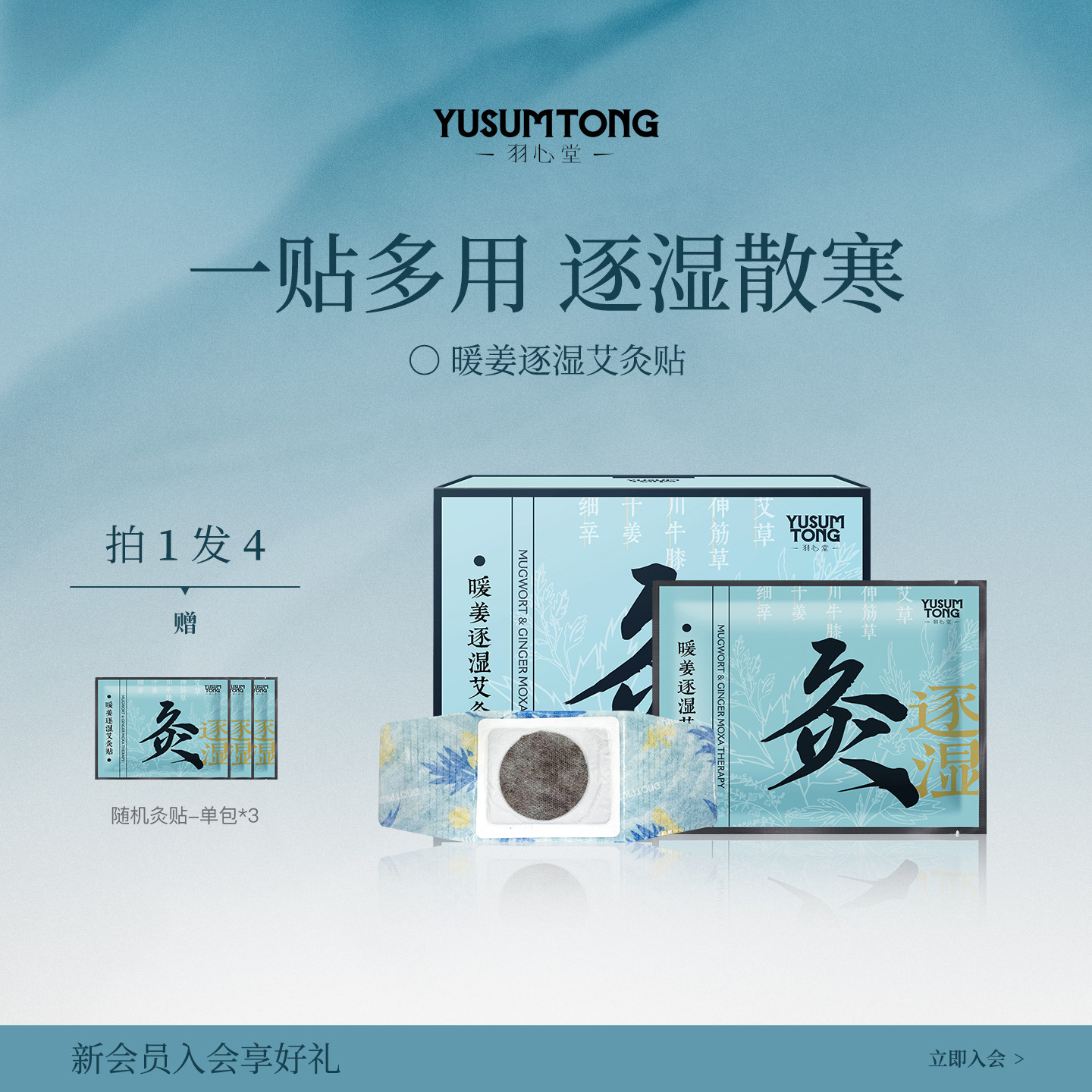 羽心堂干姜逐湿艾灸艾草贴热敷图片