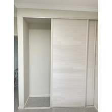 定制木塑海浪钛镁合金滑移门柜门定做砌墙衣柜门推拉门移门百叶门