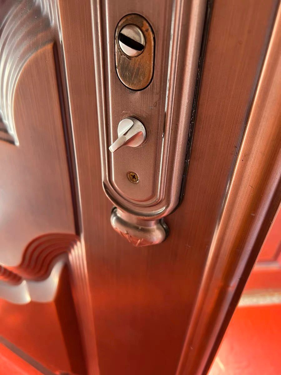 反锁钮防盗门锁内反锁旋钮不锈钢入户门把手保险通用大门配件大全