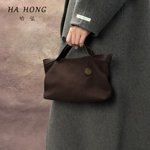 哈弘磨砂牛皮包复古风
