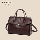 哈弘新款 大容量手提包2025植鞣头层牛皮轻奢小众高级感单肩斜挎包