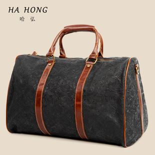 哈弘植鞣皮大容量旅行包包头层牛皮真皮包轻奢小众高级感日常百搭