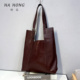 哈弘新款 植鞣头层牛皮休闲简约单肩包大容量托特包复古简约设计款
