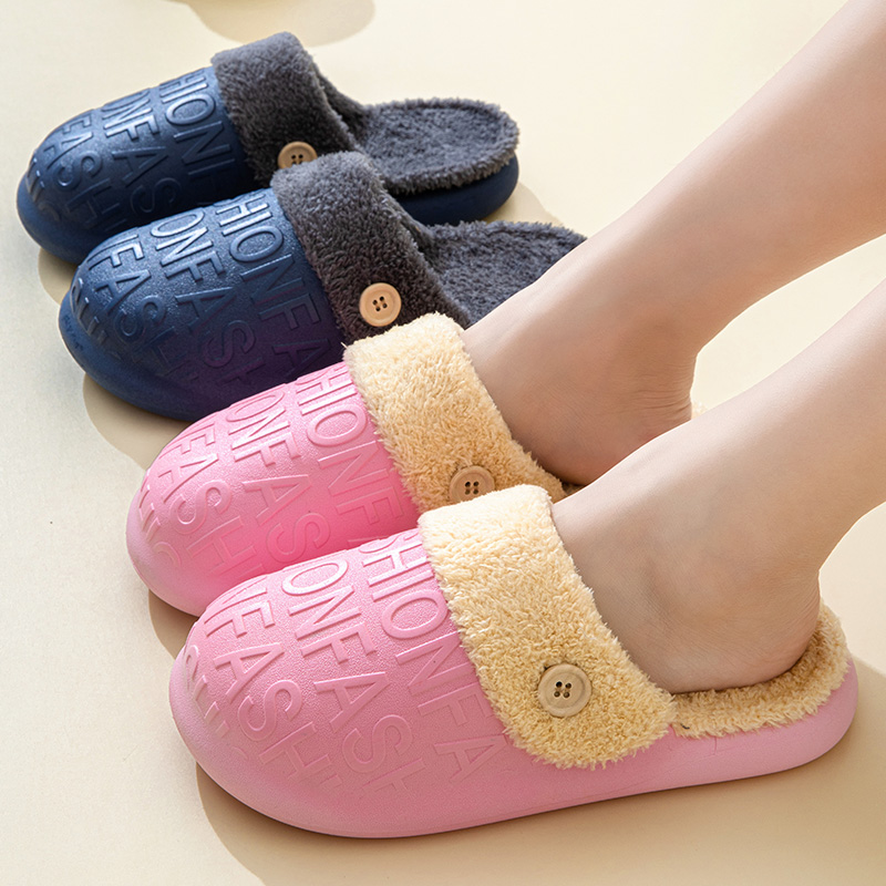 可拆卸保暖棉鞋秋冬季防水防滑