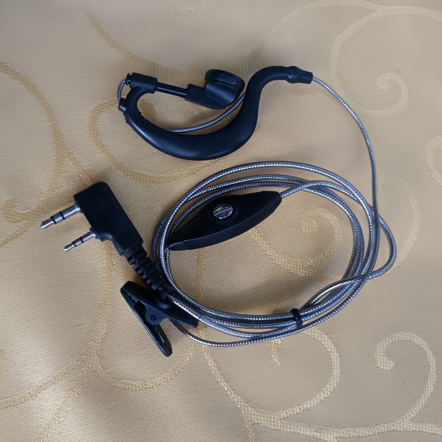 对讲机耳机铝泊耳麦电话机旋转听筒线高清耳挂式耳塞A9型K头包邮