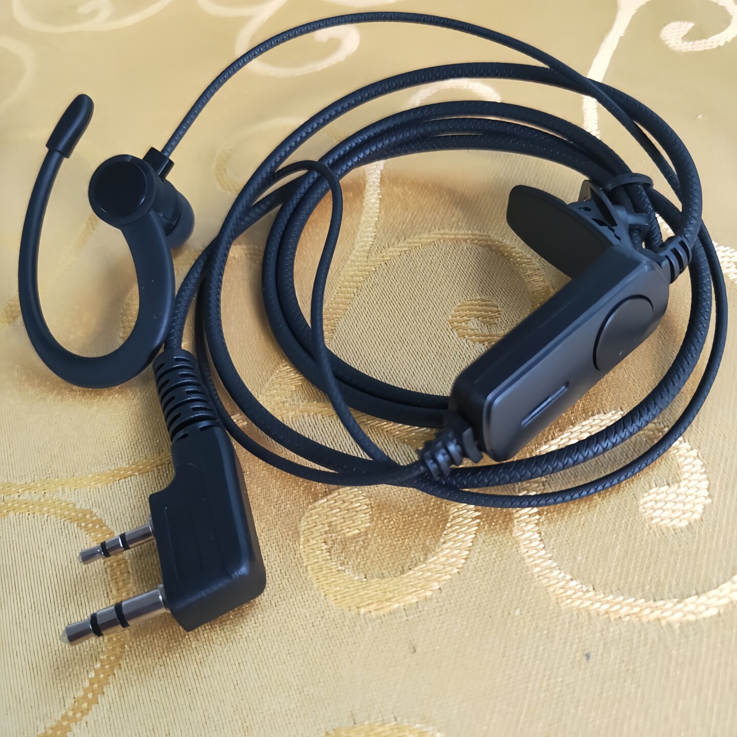 塞式亚威斯对讲机耳机线国产通用K头插口编防线耐拉高档耳挂式耳