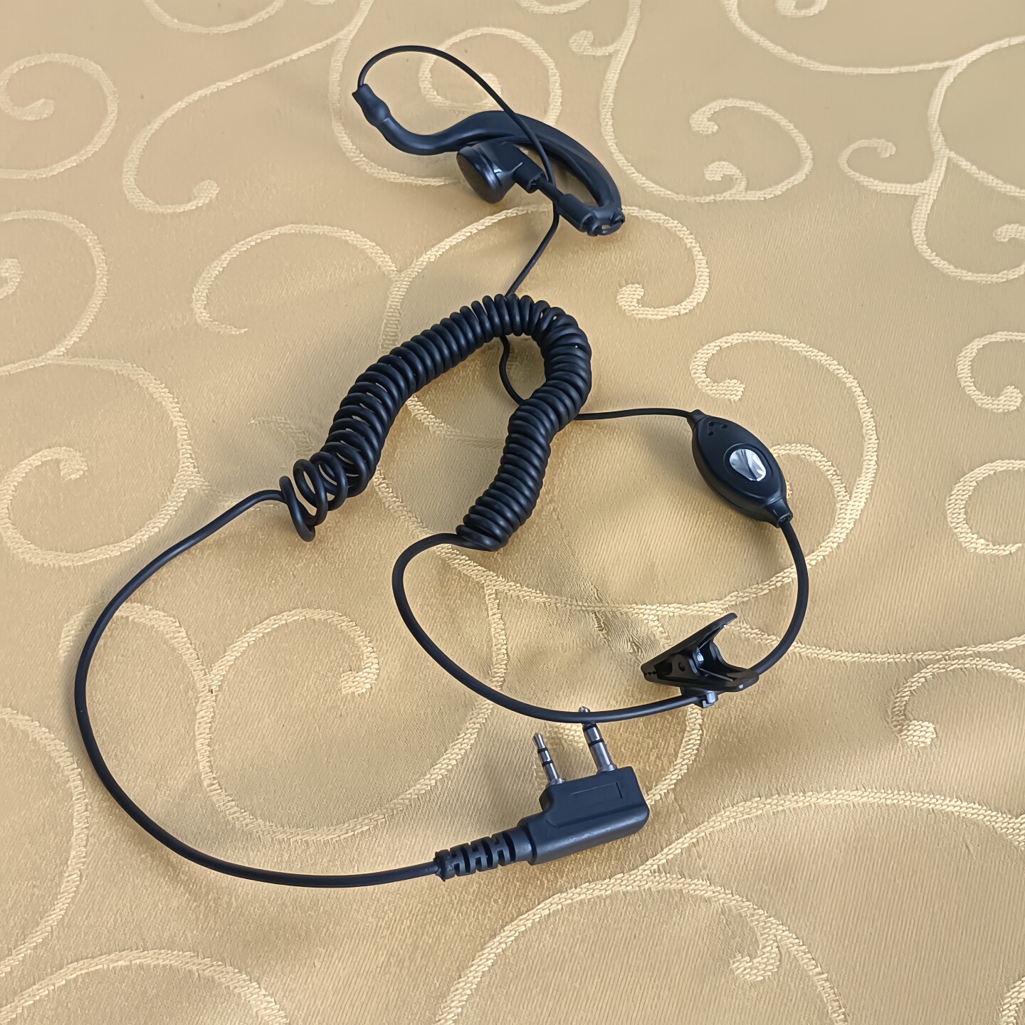 对讲机耳机耳麦线曲线旋转听筒耳挂式耳线A16型K头通用插口包邮