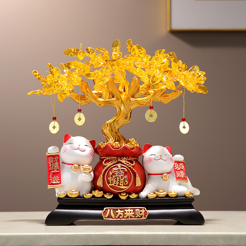 新中式八方来财发财树摆件