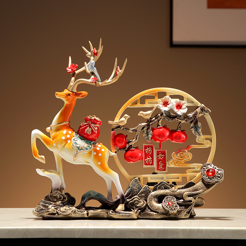 蒂丝尼踏鹿载玉装饰摆件