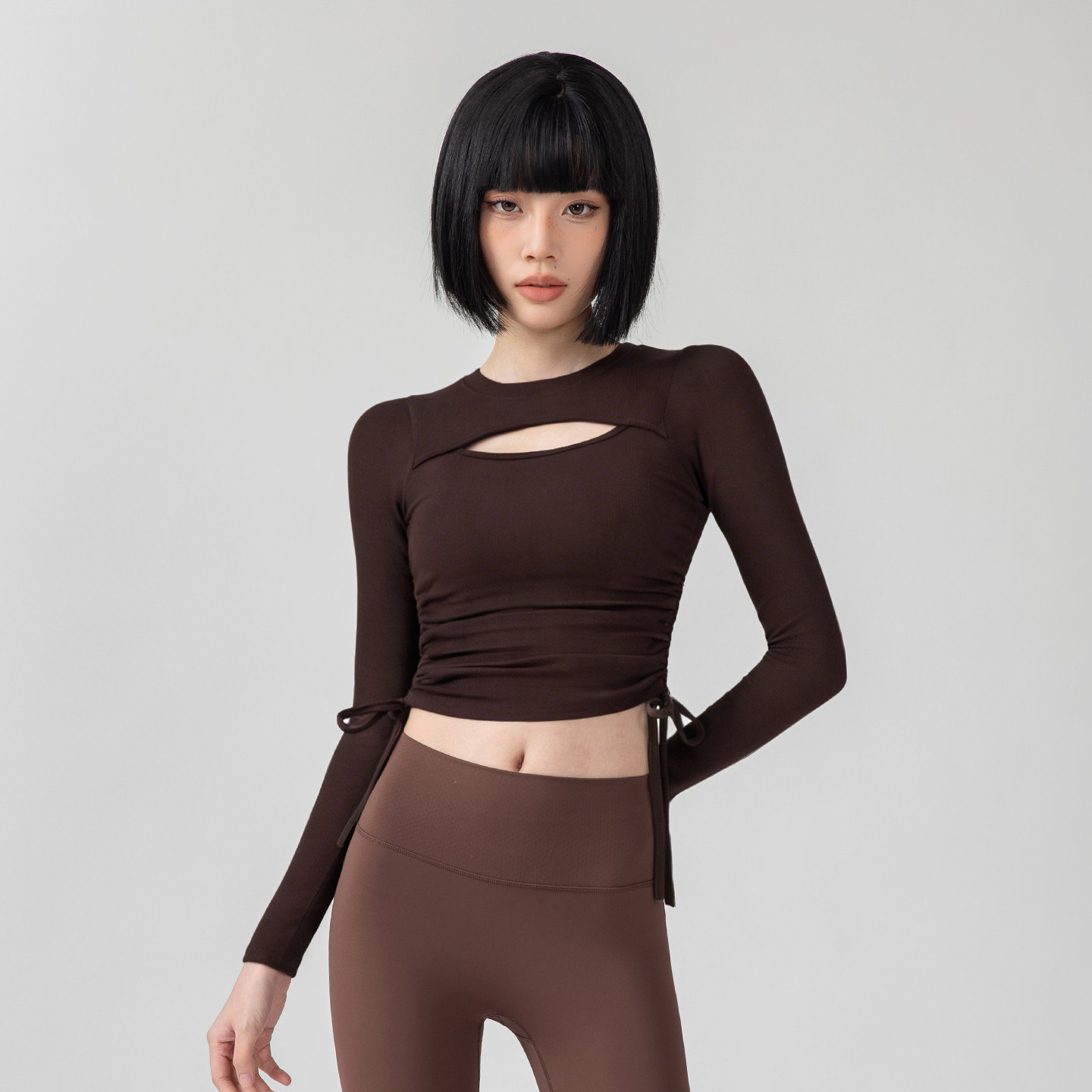 高颜值瑜伽服带胸垫长袖镂空普拉提绝美训练上衣显瘦运动健身服,运动服/休闲服装,健身衣,淘宝优惠券,粉丝福利购,淘宝优惠卷