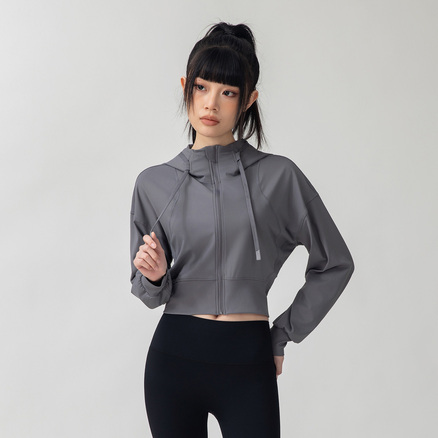 薄款运动外套女新款宽松短款拉链开衫瑜伽服跑步健身休闲连帽上衣,运动/瑜伽/健身/球迷用品,瑜伽外套,淘宝优惠券,粉丝福利购,淘宝优惠卷