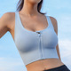 高强度运动内衣女防震聚拢大码 健身文胸交叉美背上衣前拉链瑜伽服