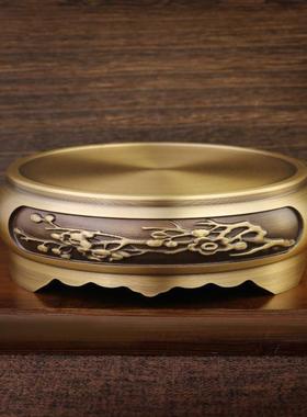 黄铜底座摆件香炉铜米缸文昌塔葫芦底托莲花貔貅荷花仿古工艺品