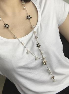 百搭欧美风圆环简约日韩装饰饰品长款毛衣链项链女士衣服配饰挂饰